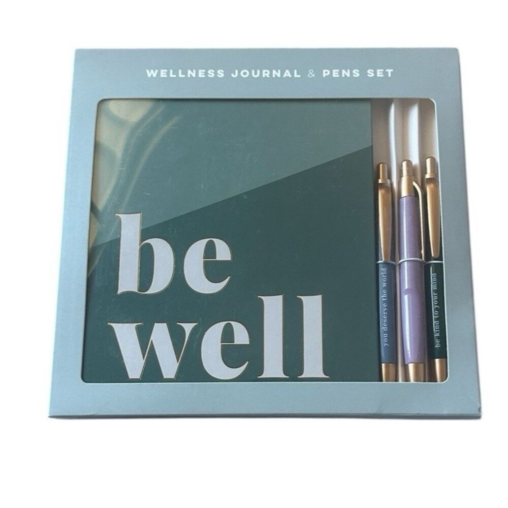 Be Well Wellness  Journal & Pens Set 200 Pages Sleep Habits  Energy Feelings